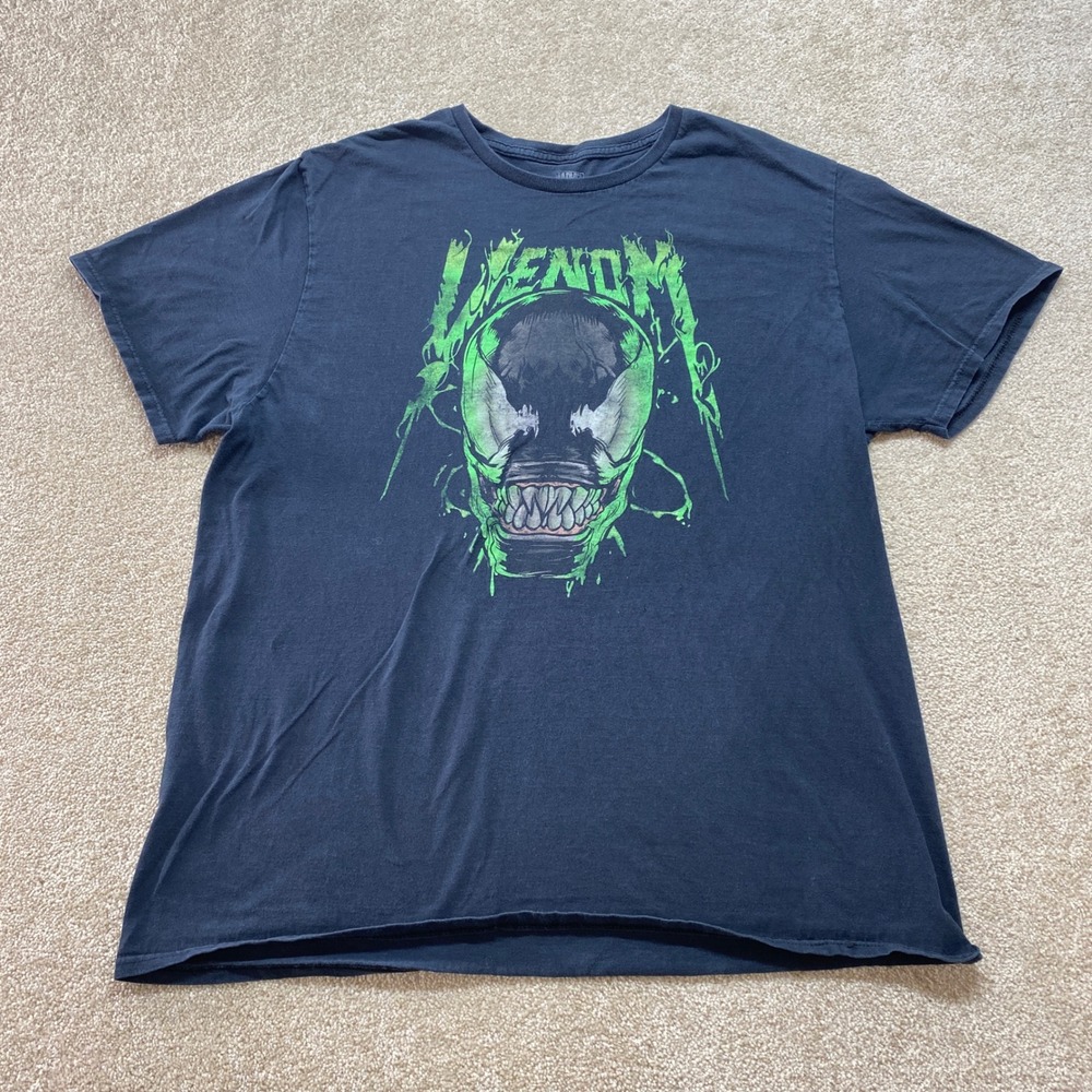 Marvel Venom Shirt Mens‎ XL Black Green Comic Superhero Graphic Tee